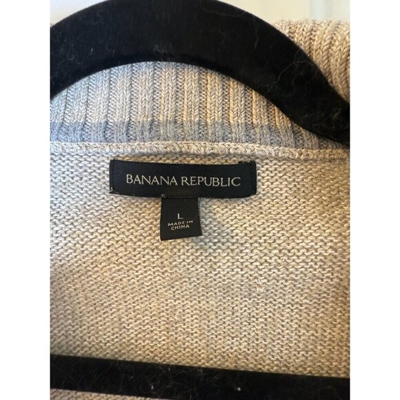 Banana Republic Men's Full Zip Tan Sweater Size L - Picture 10 of 11